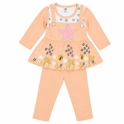 Cute Soft Frock With Comfortable Pant Set