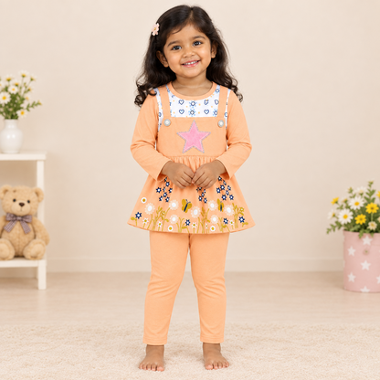 Cute Soft Frock With Comfortable Pant Set