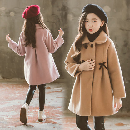 Winter Stylish Bow Decorated Long Coat