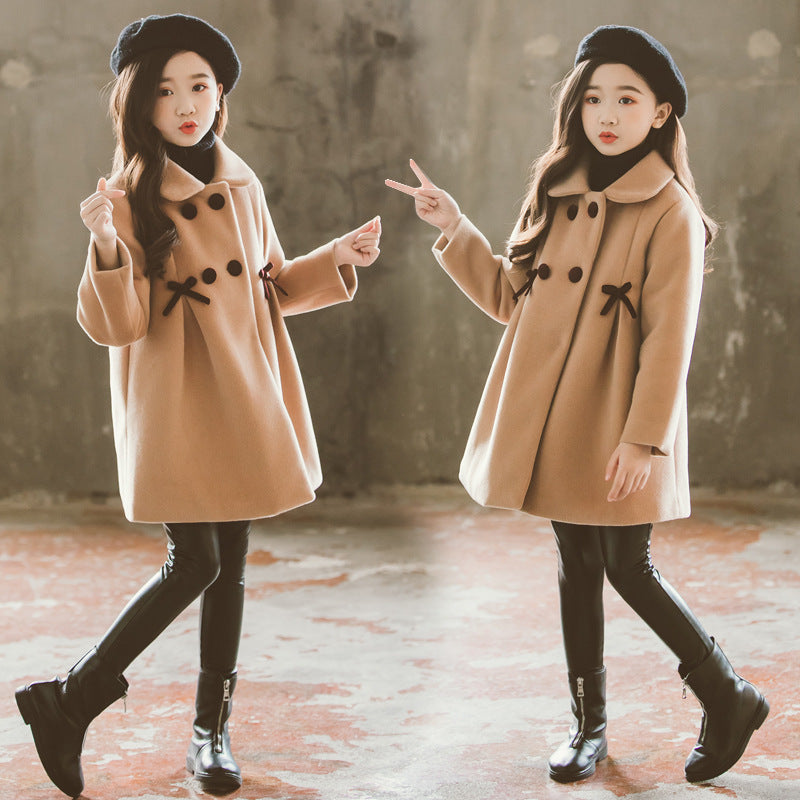 Winter Stylish Bow Decorated Long Coat